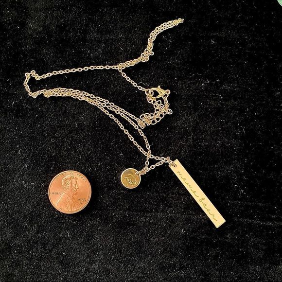 Mama Bear Dainty Two Charm Stamped Gold Charm Necklace NWT - Picture 6 of 10